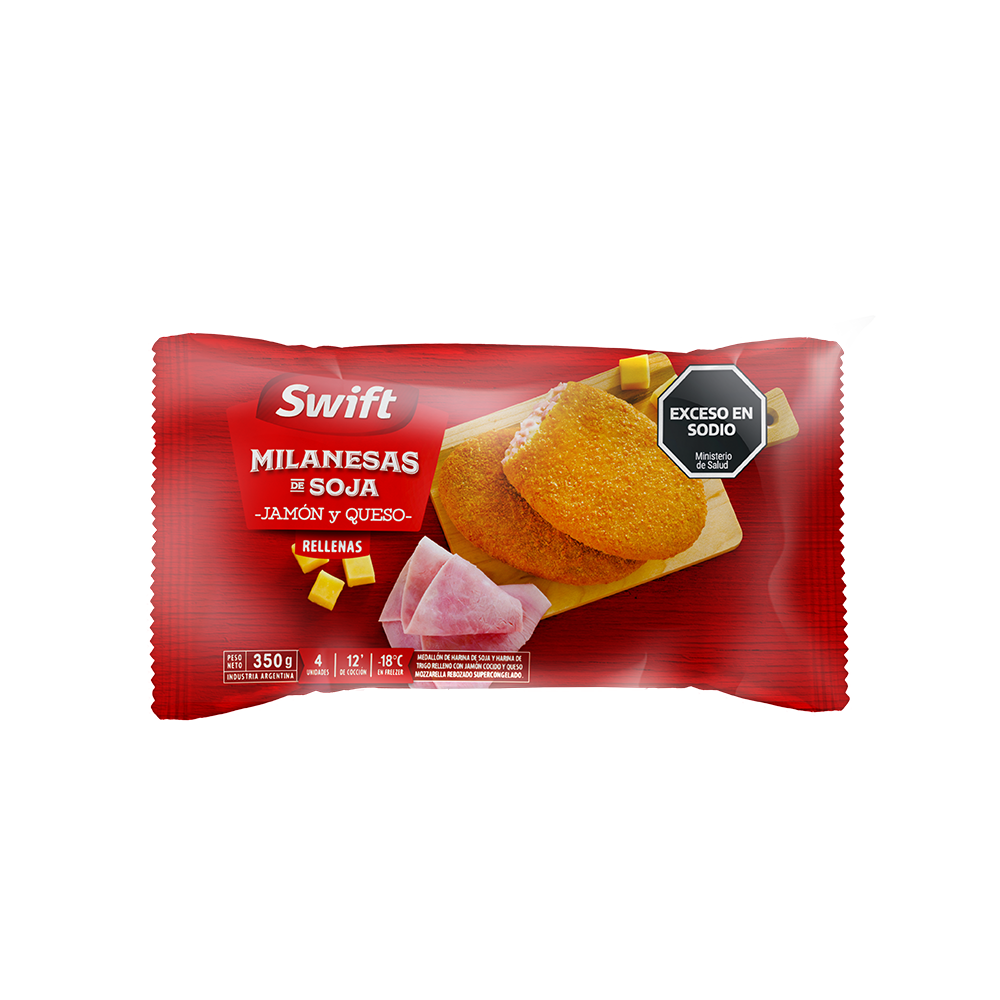milanesas de soja rellenas con jamón y queso
